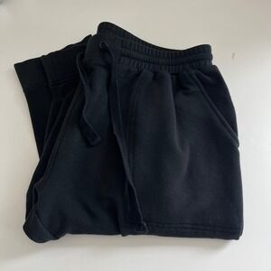 Quince Women's Supersoft Fleece Joggers Black Athleisure‎ Medium Comfort